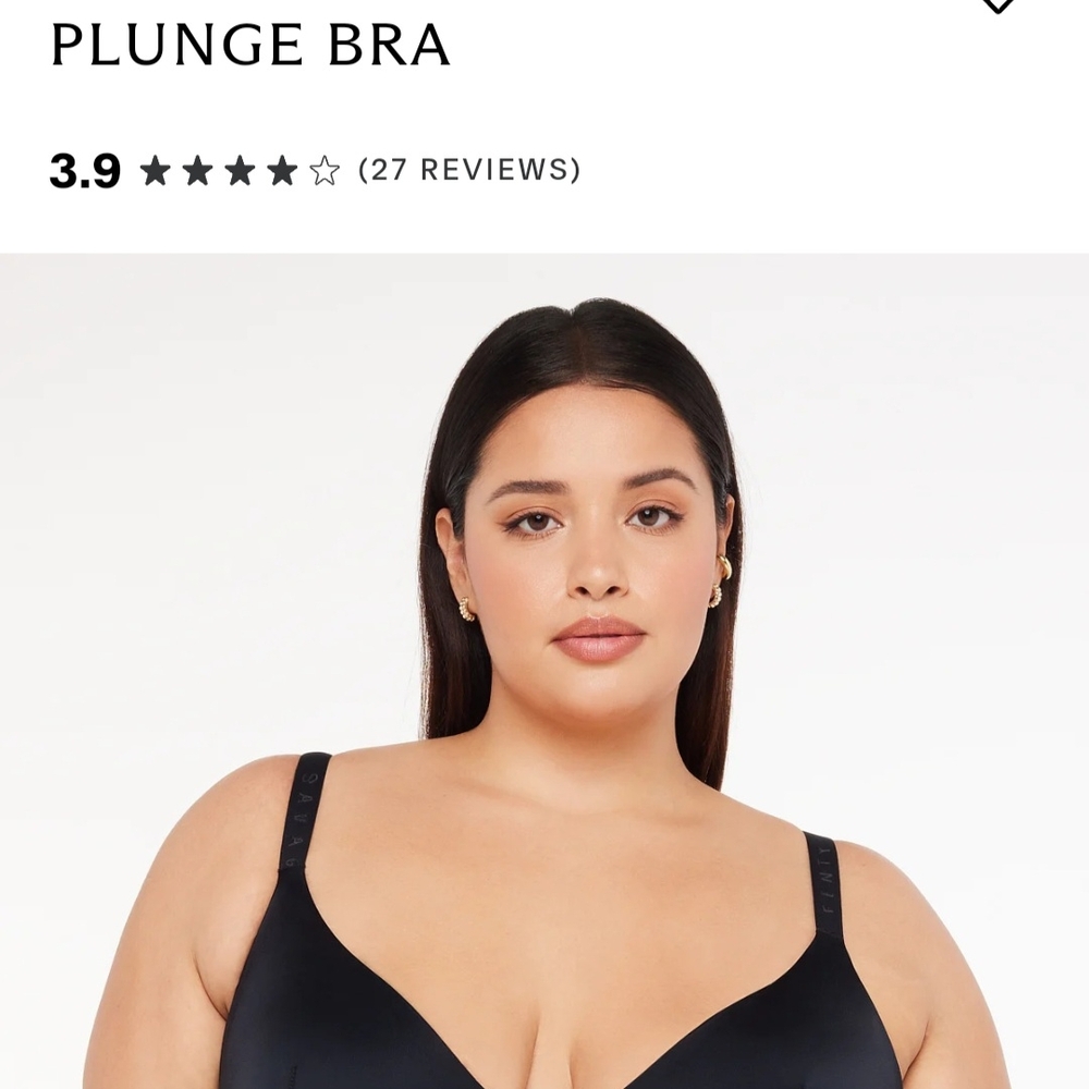 Savage X Fenty Black Plunge Bra Size 40C